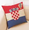 Funda de Almohada de Algodón y Lino con Logo de los 32 Mejores Partidos de Fútbol del Mundial 2026 Barra Club Sofá Cojín Almohada Cojín