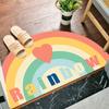 Tapete semicircular para entrada, puerta de dormitorio, baño, absorbente de agua, tapete de baño antideslizante, tapete para puerta de entrada, alfombra en forma de abanico