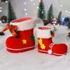 Decoración Navideña Botas Navideñas Bolsa de Regalo Caja de Dulces Botas Flocadas Pequeño Regalo para Niños Bolsa para Empaquetar Dulces
