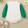 Ropa Triangular Blanca con Estampado de Letras y Trébol de Cuatro Hojas Verde para Bebé, de Manga Larga, para Primavera, Verano y Otoño