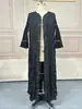 Jaqueta Cardigan Plissada com Contas Estilo Miyake Europeu e Americano Comércio Exterior Tamanho Plus Roupas Étnicas Femininas Casaco Plissado Camisa Longa Capa