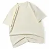 Camiseta Básica Unisex de Algodón Puro Pesado, Color Sólido, Cuello Redondo, Manga Corta, Oversize Holgada, Hombro Caído, Venta al por Mayor, 300g