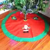 Delantal Navideño Transfronterizo 90cm Pegatina de Santa Claus Base del Árbol Envoltura del Árbol Accesorios para Paquete de Árbol de Navidad