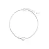 Pulseira de Coração com Contas Redondas Pequenas de Prata para Mulheres Prata de Lei S925 Estilo Coreano Simples Doce Versátil Exquisite Nicho Joia de Mão de Luxo Leve