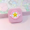 Estuche Lindo para Lentes de Contacto, Caja Compañera de Dibujos Animados de Corazón, Portátil Compacto y Personalizado para Estudiantes, Doble Estuche para Lentes de Contacto con Espejo