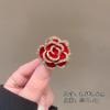 Novo nicho retro broche de camélia de alta qualidade requintado luz luxo rosa pino elegante terno acessórios fixos