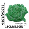 Patch de Bordado de Flor Rosa com Glitter Novo Estilo Patch Floral com Adesivo Termocolante para Decoração de Jaquetas, Sapatos e Malas