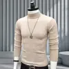 Camiseta Térmica de Manga Larga para Hombre con Cuello Alto 2026 Otoño e Invierno Nueva Doble Cara Versátil Ajustada