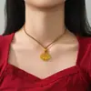 Bolsa com Pingente Ruyi de Caqui Corda Trançada Colar Estilo Nacional 2025 Novo Pingente Ruyi de Caqui Seda Design Antigo Corrente para Suéter