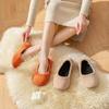Liquidación especial otoño e invierno bolsa con terciopelo interior con zapatos de luna cálidos silenciosos todo incluido zapatillas de algodón para interior para el hogar para mujer