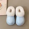 Chinelos Peludos de Solado Grosso para Mulheres no Inverno, Uso Externo, Forrados com Fleece, Quentes, Que Aumentam a Altura, Antiderrapantes, Impermeáveis, Chinelos de Algodão com Biqueira para Mulheres