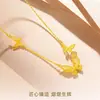 Loja de ouro com pingente de flor oca borboleta fada colar corrente tudo-em-um feminino presente de luxo leve doce moda feminina joias requintadas