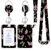 Serie de Mariposas de Aleación de Zinc Redonda Hebilla Fácil de Tirar Estampado por Transferencia Térmica de Poliéster Lanyard para Teléfono Juego de Tarjetas de Certificado