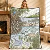 Manta con diseño de mapa de animales transfronterizo, hecha a medida, superventas en Amazon para niños y adultos, manta para pintar y garabatear a mano DIY