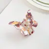 Pinza de Garra de Mariposa Francesa Bafiya para Mujer Elegante Temperamento Dulce Pinza de Tiburón Retro Versátil Accesorios para el Cabello Semirrecogido Pinzas para el Cabello