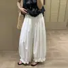 Pantalones de maternidad 2026 verano nuevos estilo coreano pantalones tipo linterna de encaje con ribete de volantes, pantalones casuales ajustados cortos