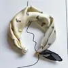 Colar de lenço de seda com pérolas e fecho magnético para mulheres, corrente fina para clavícula de verão, lenço pequeno retrô francês, lenço decorativo para o pescoço