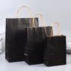 Bolsa cuadrada de fondo grueso, bolsa tote desechable de papel Kraft, personalizada al por mayor, bolsa para ropa con LOGO personalizado