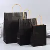 Bolsa tote desechable gruesa para llevar té de leche, bolsa de papel Kraft con base cuadrada, bolsa de papel para empaque de café y bebidas calientes, venta al por mayor, personalizada