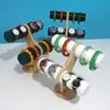 Moda nuevo brazalete reloj joyería almacenamiento expositor de pie de doble capa de franela soporte para pulseras mostrador exhibición puesto de mercado nocturno