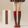Meias Listradas Transfronteiriças Europeias e Americanas Infantis Natal Copsplay Performance Japonesa Jk Cano Longo Meias Masculinas até o Joelho