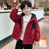 Chaqueta de Algodón Roja para Niños Estilo Nuevo Infantil Elegante Súper Bonita Cálida Acolchada Engrosada Abrigo de Algodón Chaqueta con Capucha para Bebé Niño
