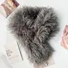Novo Estilo de Inverno Cachecol Magnético de Lã de Cordeiro Sintética, Cachecol de Pelúcia Liso, Proteção para o Pescoço, Espessado e Quente, Cachecol de Pescoço Peludo Dupla Face