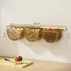 Caixa de Armazenamento de Cebolinha, Gengibre e Alho Cesta de Armazenamento de Cozinha Suporte de Parede para Pendurar Sem Furos Cesta Pequena para Pendurar Gengibre e Alho Artefato