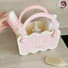 Set de tocador rosa para niñas, cubo para dormitorio de estudiantes, lavabo, cesta de baño, artículos de tocador, cubo de plástico grueso y resistente