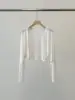 Cardigan de Tricô de Seda de Gelo Estilo Francês Cintura Alta Proteção Solar Feminino Shawl Fino de Verão com Saia de Alças Top Externo Blusa