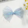 Borla de Perla Iridiscente Red de Princesa Sirena Lazo de Malla DIY Accesorio para el Cabello de Niñas Decoración de Caja de Regalo Adorno de Muñeca Accesorios