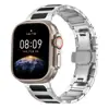 Adequado para Smartwatch Apple Watch 1ª a 10ª Geração com Fivela Borboleta de Pedra Preciosa Apple Ultra2 Pulseira de Aço