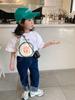 Camiseta de manga corta para niños y niñas, nueva ropa de verano para niños, camiseta de media manga de algodón estilo coreano de verano, de moda