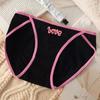Ropa Interior Dulce y Cool para Niña Dopamina Corte Alto Lindo Dulce Algodón Entrepierna Cintura Media Calzones Simples sin Costuras para Mujer