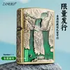 Zorro Zk37 Alpine Flow Estilo Chino Retro Antiguo Rueda de Amolar Creativo Moderno Encendedor para Hombre Un Clic Dropshipping