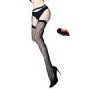 Calcetines de malla con estampado de leopardo y costuras sexis de seda negra con tirantes hasta la rodilla y muslo para mujer, finos, con destellos de diamantes y medias sexis para chica.