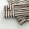Comercio Exterior Transfronterizo Estilo Europeo y Americano Ropa de Mujer Za Aliexpress Venta Caliente Moda Casual Chaqueta Bomber a Rayas Camisa