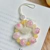 Pulsera de flor de bodhi Myrica rubra flotante para mujer, cordón para teléfono móvil de garra de gato, cadena para teléfono móvil de pareja, colgante de coche exquisito, cuentas de Buda, texto, juego