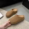 Suela de 4 cm de grosor, que aumenta la altura, estilo retro, simples y versátiles, mules de punta cerrada, zapatos slip-on de suela blanda, zapatos de mujer estilo Birkenstock