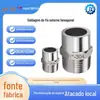 Conexão de Solda Sextavada de Aço Inoxidável 304 com Rosca Externa de Cabeça Única, Sextavada de Solda Rosca Externa 1/2 Polegada Dn25 Dn50