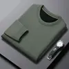Dropshipping Transfronterizo 2026 Nueva Ronda de Primavera y Otoño Sudadera Pulóver Casual Elegante de Manga Larga para Hombre Color Sólido Ajustada