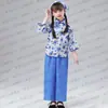 Traje de actuación de niña de aldea para niños Recolección de té Danza Yangge Hermana agricultora Traje de Aqing Niña pequeña Étnico