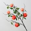 Granada de caqui artificial, flor falsa única, decoración china para el hogar, cubo de bendición, arreglo floral de Nochevieja, manzana artificial