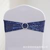 Respaldo de Silla Elástico Flor Lentejuela Lazo para Respaldo de Silla Suministros para Boda Hotel Cubierta de Silla Correas de Lentejuelas Decorativas