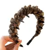 Diadema Vintage con Peine para Dientes Estampado de Leopardo para Mujer, Nueva Red de Malla Alta Calavera para Adelgazar el Rostro, Pinza para Cubrir la Raíz del Cabello y Peinar
