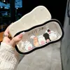 Estojo Portátil de Alta Qualidade para Óculos com Aparência Elegante, Adequado para Estudantes e Crianças, Apresentando Borda de Nuvem Fofa e Design Transparente, Novo Modelo Portátil 2024