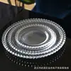 Prato de Vidro com Borda de Coração de Luxo Leve Prato para Bife Ocidental Prato de Banquete Prato de Sobremesa para Casa Prato Raso Prato de Salada