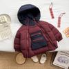 Ropa para niños de Corea del Sur, chaqueta acolchada de algodón de invierno para niños, bonito abrigo grueso acolchado de algodón para niños, chaqueta acolchada de algodón festiva roja estilo occidental para bebés