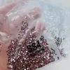Zapatos Planos Rosa Seco Diamantes Redondos Pequeños Morado Claro Brillante Uñas Planas Arte de Uñas con Diamantes Joyería Vidrio de Cristal Mixto Accesorios para Uñas