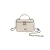 Bolsa Quadrada Acolchoada com Corrente Estilo Tweed para Mulheres 2026 Nova Versátil Mini Bolsa para Batom Bolsa Transversal de Ombro Estilo Primavera